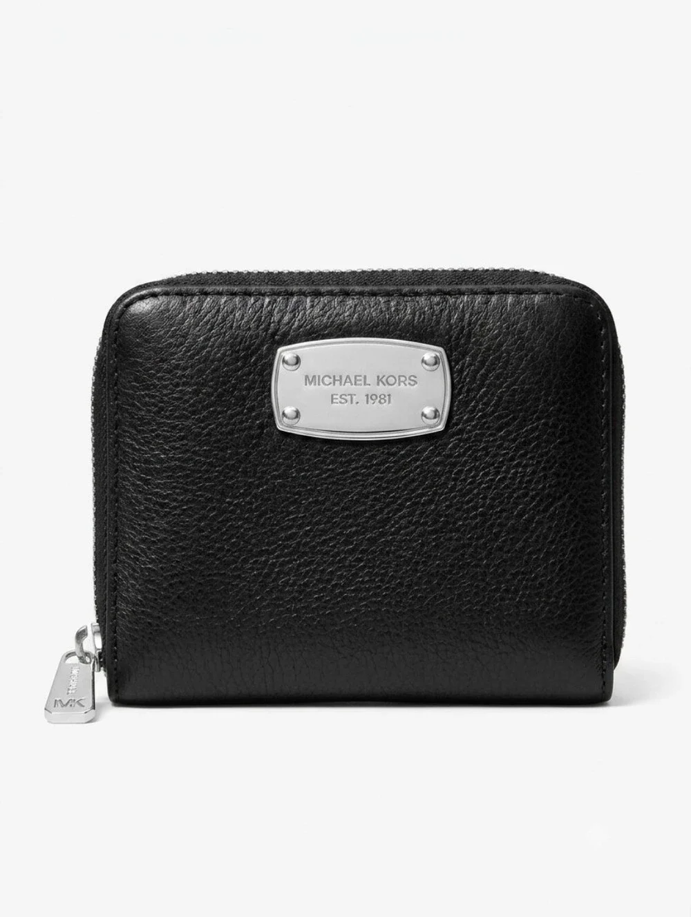 Michael Kors Black Leather Zip-Around Small Wallet
